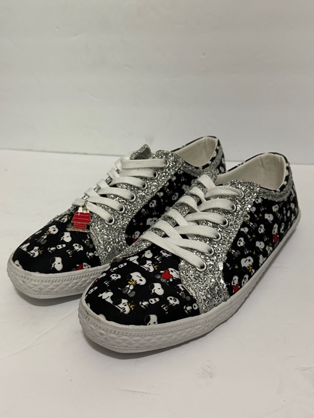 PEANUTS Snoopy & Woodstock Ever-Sparkle Canvas Shoes from The Bradford Exchange